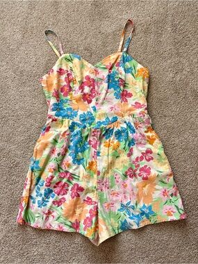 Floral Linen Blend Romper